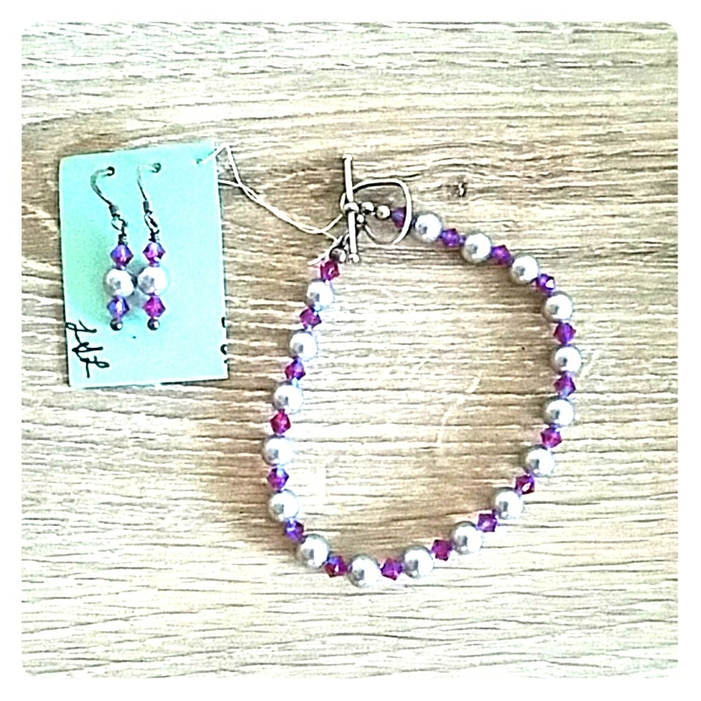 Pearl and Crystal jewelry set